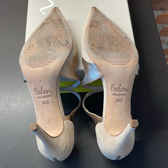 Blush Suede & Rose Gold Boden Heel - Picture 4 of 7